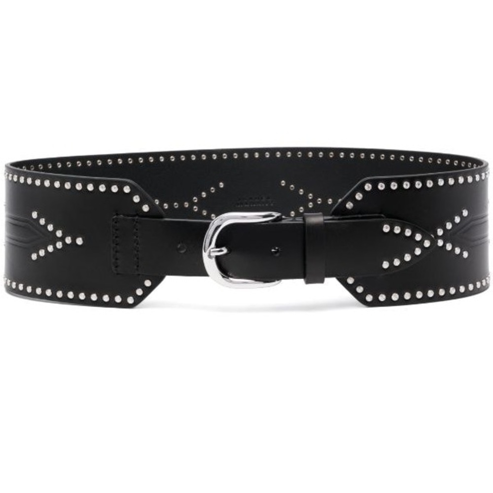 ISABEL MARANT TELMA WIDE STUDDED LEATHER BELT L/XL 90cm NWOT - Picture 13 of 16